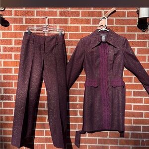 Bisou Bisou Plum Sparkle Coordinated Jacket & Trousers